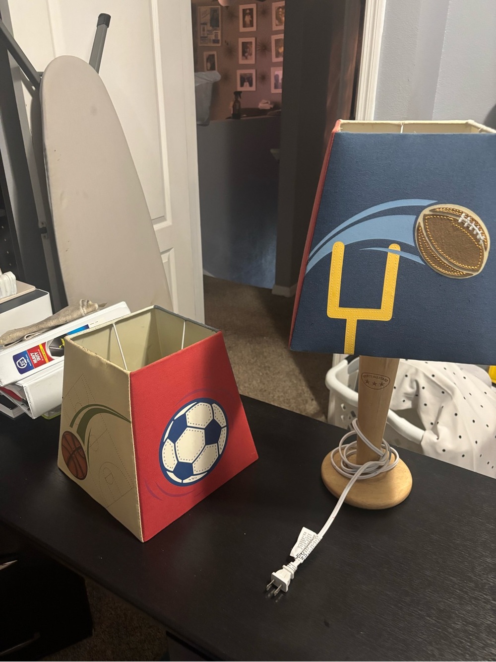 Target Kids Sports Lamp and Waste Basket Set - Blue & Red